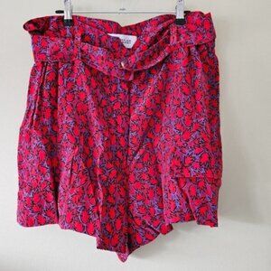 Derek Lam 10 Crosby Shorts Womens XL Multicolor Floral Silk Blend Boho Paperbag